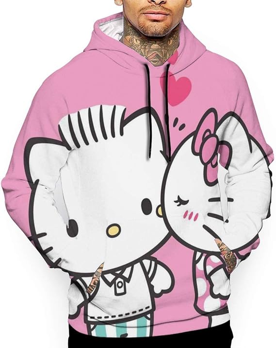 Amazon フード付きパーカー Hello Kitty ハローキティ 2 メンズ 長袖 おしゃれ パーカー カジュアル プルオーバー 春秋冬 100 ポリエステル 快適 フード付き シンプル おしゃれ カジュアルプルオーバー トレーナー パーカー 通販
