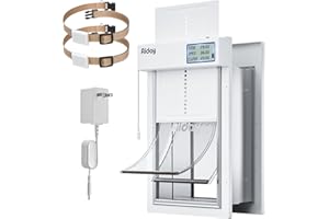 AIDAY Automatic Dog Door for Wall with Sensor Collars, Large Smart Pet Door for Wall, Custom Scheduling & Anti-Pinch, Fits Large Dogs up to 100 lbs（L）