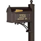 Whitehall Products Deluxe Mailbox Package, Aluminum, French Bronze - Includes Side plaques (Order Form Will be with delivery)