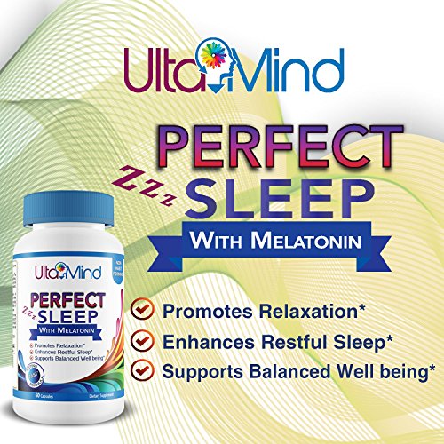 Perfect Sleep Natural Sleep Aid Pills - Fast Relaxation - Stay Asleep - Wake Up Refreshed - Safe Non-Habit Forming Formula w/Melatonin & Valerian Root - 100% Money Back Guarantee