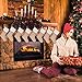 Sunshane Burlap Christmas Stockings Xmas Fireplace Hanging Stockings Decoration Stockings for Christmas Decoration DIY Craft (Flaxen, 8)