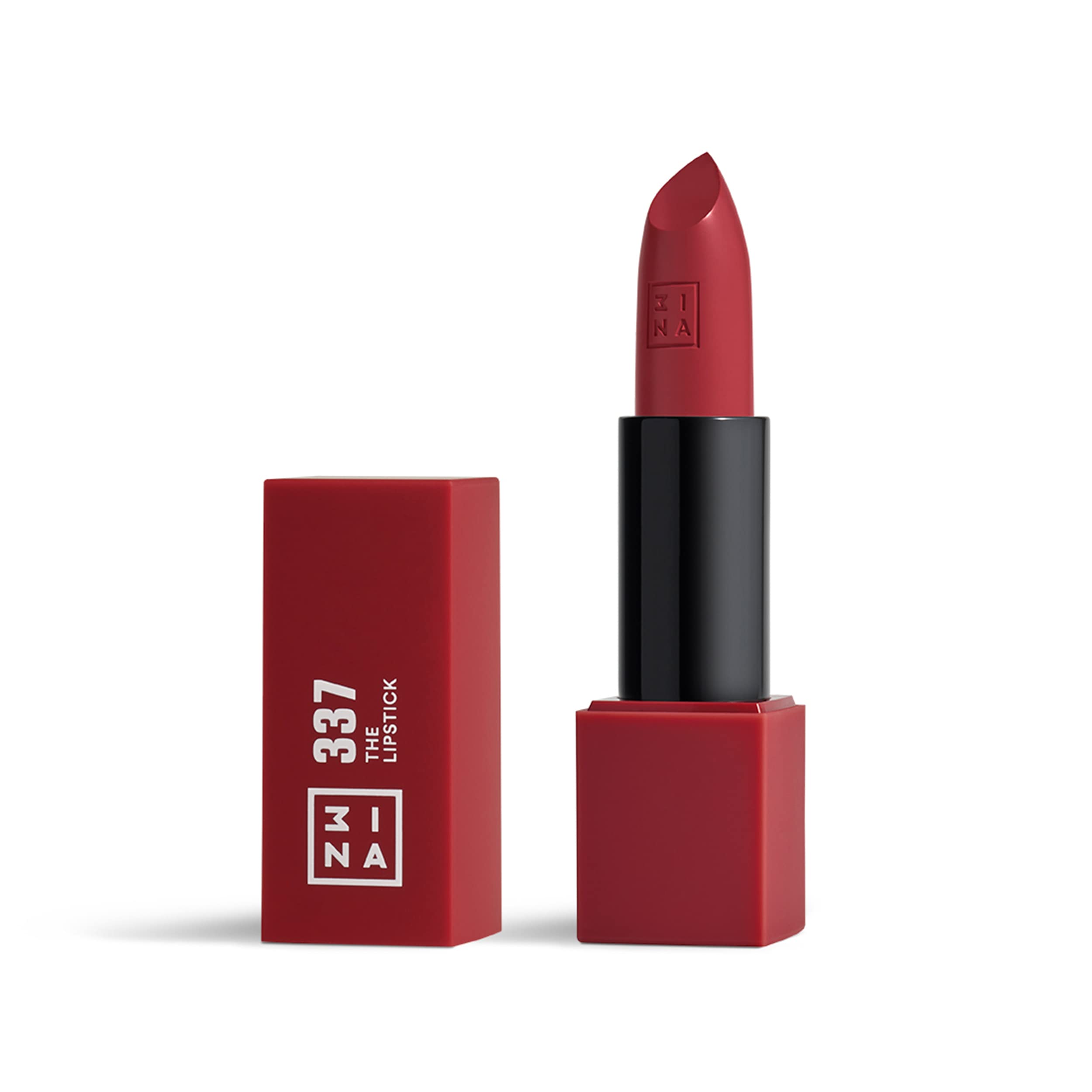 3INA MAKEUP - The Lipstick 337- Dark Wine Lipstick with Vitamin E & Shea Butter - Long Lasting Matte Creamy Lip Colour