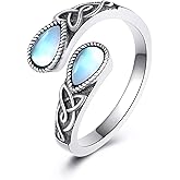 Celtic Knot Ring for Women Sterling Silver Moonstone Celtic Ring Moonstone Jewelry Gifts for Women