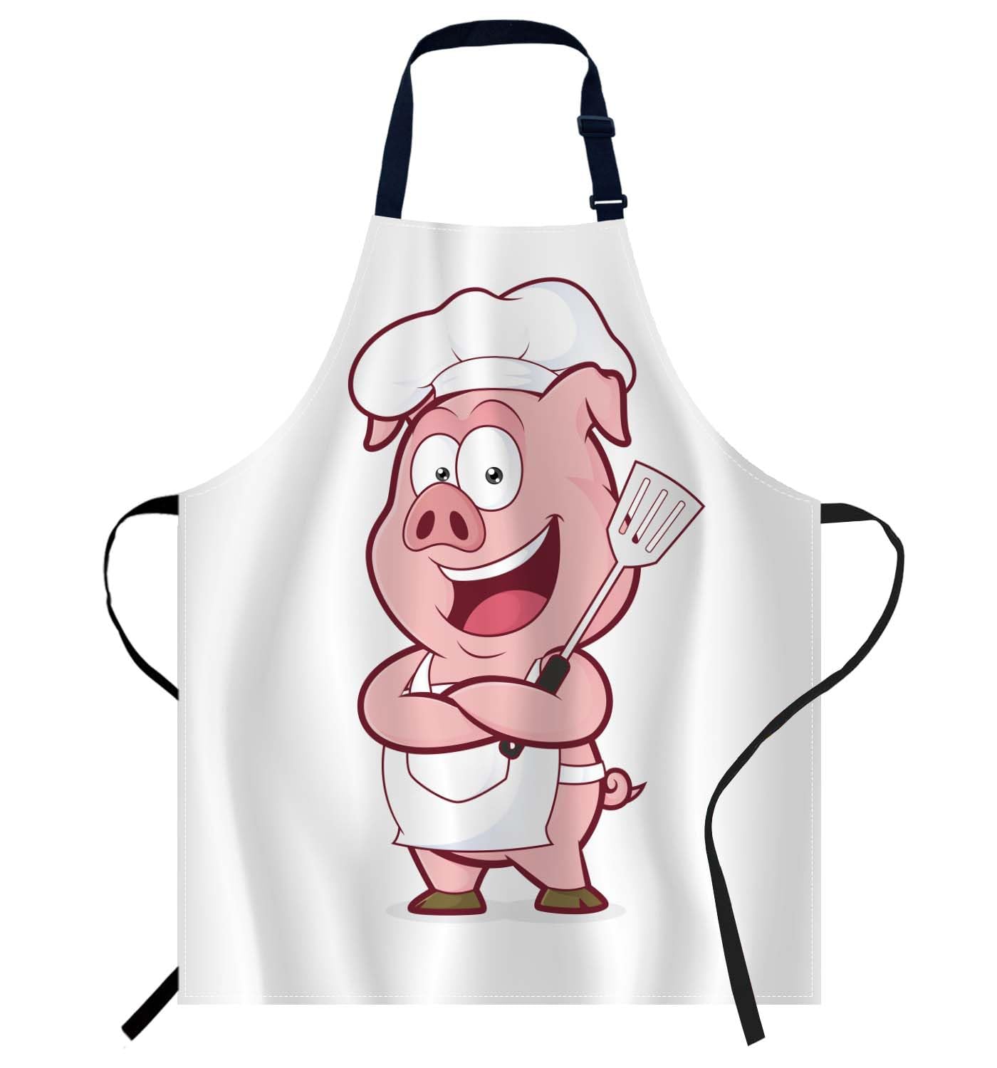 Smooffly Pig Chef Apron - Unisex Adjustable Bib Apron for Home Kitchen, Restaurant, Coffee House — image 1
