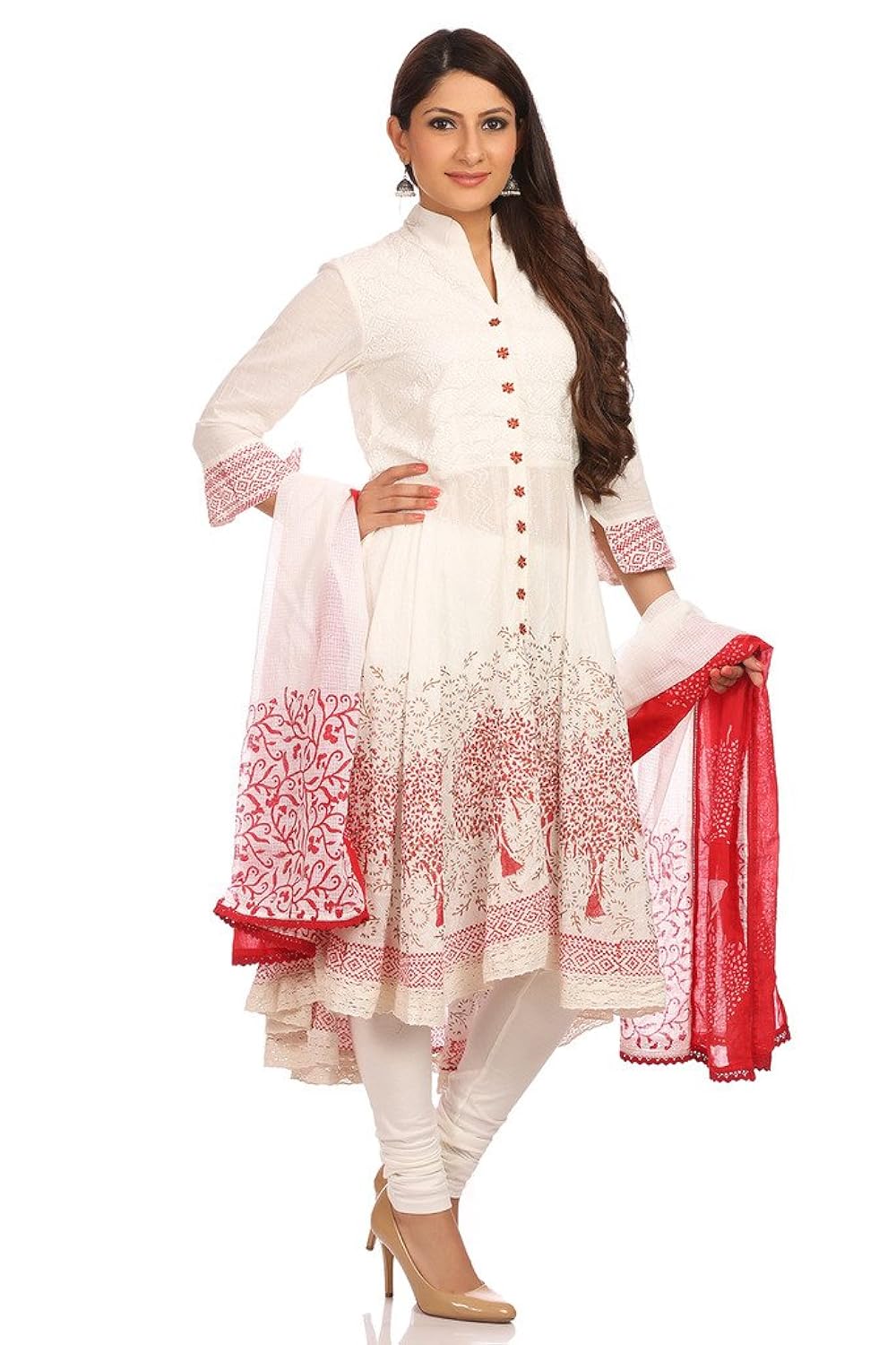 biba women's asymmetrical hemline salwar suit