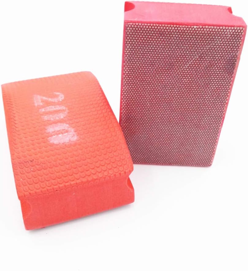 DIATOOL Diamond Hand Polishing Pad Dotted electroplated 90X55MM Hard Foam-Backed Hand pad Grit 200 Pack of 2