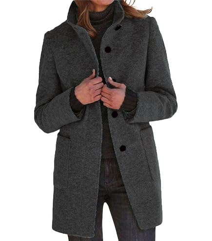 Amazon.com: chouyatou Women's Winter Single Breasted Long Wool