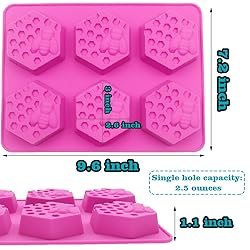 Sakolla 2 Pack Honeycomb Silicone Soap Molds, 6