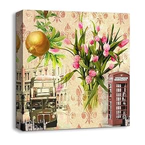 Canvas Wall Art for Living Room,Bedroom Home Decoration Vintage Artwork Ready to Hang - 12x12 inches