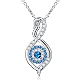 S925 Sterling Silver Evil Eye Pendant Necklace Luck Amulet Protection Evil Eye Jewelry Gift for Women