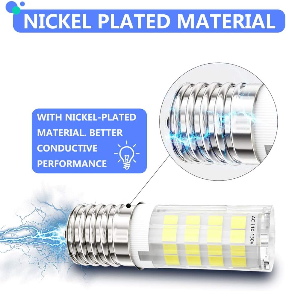 E17 LED Microwave Oven Stove Bulb, 40W Incandescent Equivalent, AC 110V-130V, Daylight White Appliance Bulb (6000K, 2-Pack) (Daylight White): Kitchen & Dining