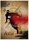 The Flash unique dictionary page art print, dark splatter style