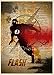 The Flash unique dictionary page art print, dark splatter style