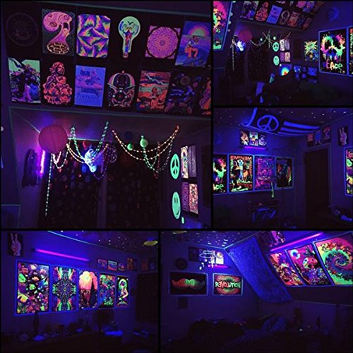 UV Black Light, Escolite 395nm Ultraviolet 20W LED Flood Light Outdoor for Blacklight Run,UV Glow Party