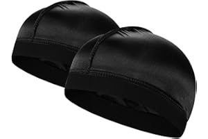 ROYBENS 2PCS Silky Stocking Wave Cap for Men, Good Compression Over Durag （Regular Style）