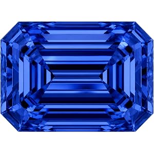 0.5-4.5 Carat Emerald Cut Blue Sapphire Loose Stone, Lab Created Corundum Gemstone, VVS Clarity Loose Gem with AGL Certificat