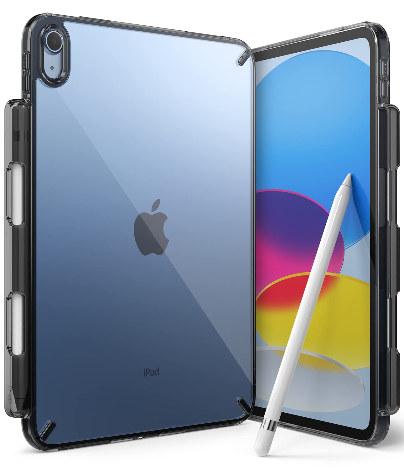 Ringke Fusion Compatible with iPad 11th Generation (A16) 11 inch 2025 and iPad 10th Generation 10.9 inch 2022 Case, Shockproof Cover with Overcharge Protection Pen Pencil Holder - Smoke Black