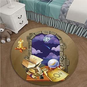 Alfombras nórdicas Impresas en 3D, tapete Redondo de 1.96 pies de