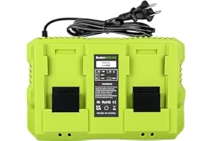 AMITYKE Replacement for Ryobi 40V Battery Charger, OP402 Dual Port Fast Charging Station with USB & Type-C - Compatible with OP4026 OP4050 OP4050A OP4040 OP4060 OP4015 40 Volt Lithium Batteries
