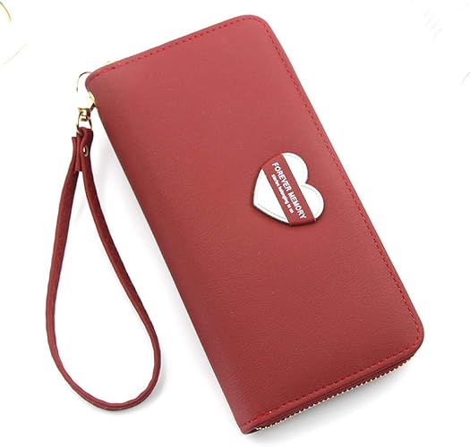Amazon 長財布 ブランド 綺麗な 牛革 女性用 長財布 多収納 さん入り使い易い 小銭入れ ギフト レッド 財布