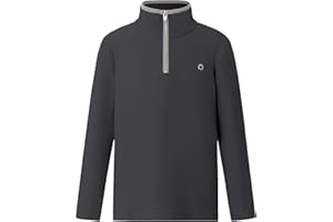 PATPAT Kids Heat-Retaining Sweatshirt, Cloud-Soft Smart-Thermal Quarter-Zip Sweater, Mock Neck Pullover with Thumb-hole Cuffs