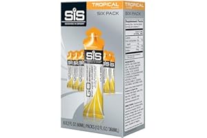 Science in Sport Energy Gel Pack, SIS Isotonic Energy Gel, 22g Fast Acting Carbs, Performance & Endurance Gels, Tropical Flavor - 2 Fl Oz (Pack of 6)