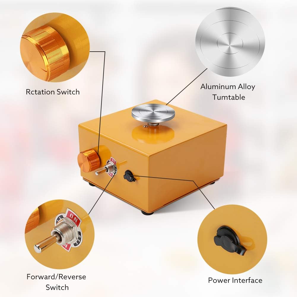 Turntable Pottery Wheel, APROTII Mini Ceramic Machine DIY Clay Wheel ...
