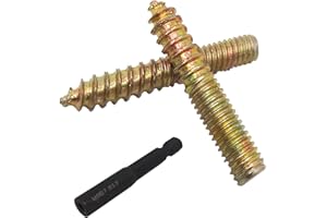 DGZ STORE 20Pcs Hanger Bolts Double Headed Bolts Kit,with (M4x0.7mm) Hanger Bolt Driver, Hanger Bolts for Wood Furniture(M4x30mm)