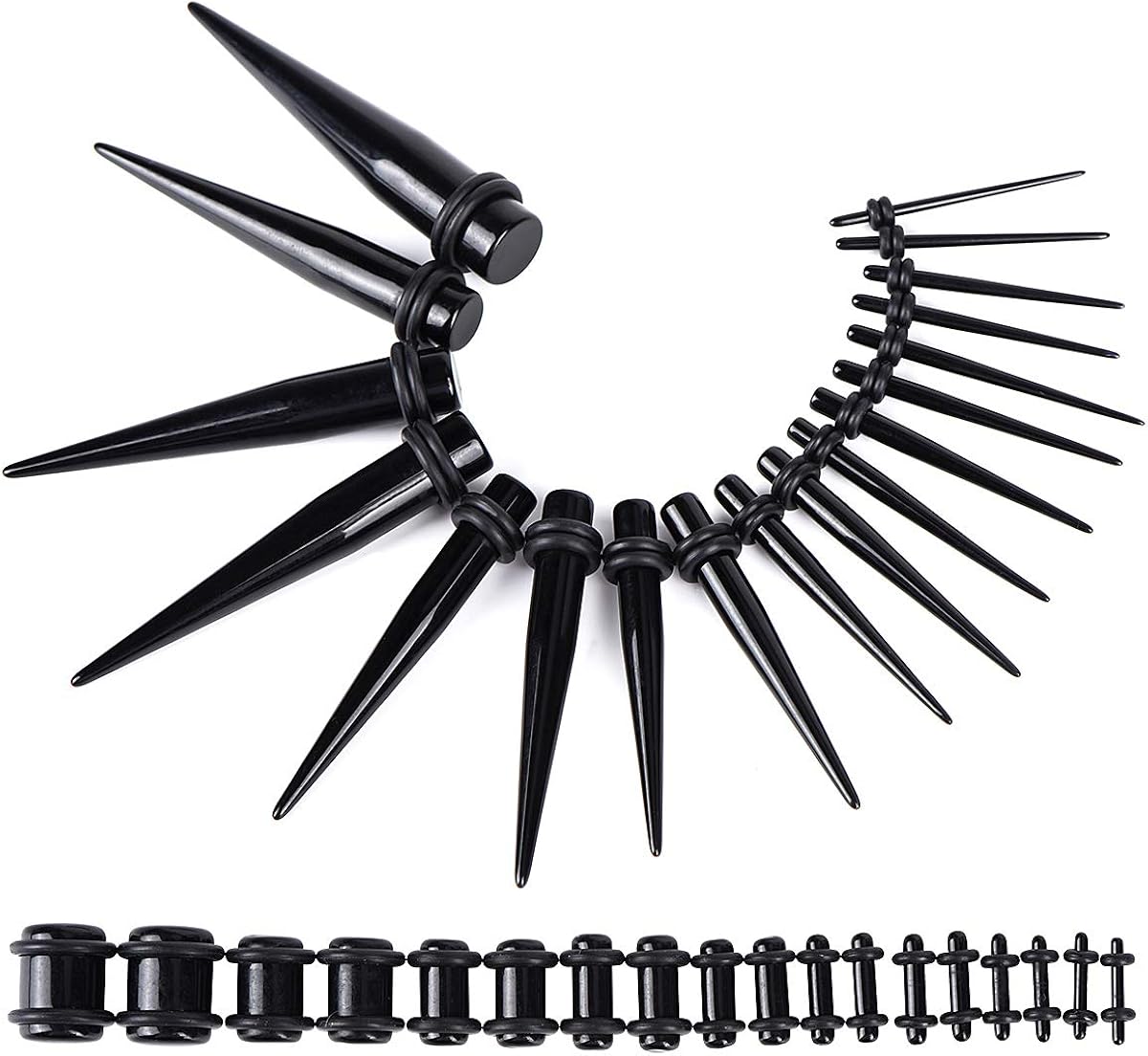 72 PCS Ear Stretching, Tunnel Tunnelset Stretch Set Acrylic Ear Tapers