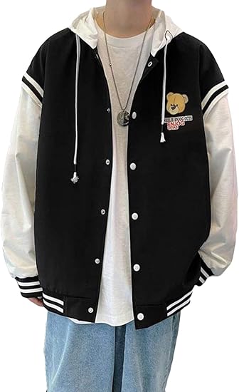 Amazon Mlboss スタジャン メンズ ブルゾン ショート ジャケット 丸首 スポーツ スタジアムジャンパー カジュアル 韓国 アウター 切り替え プリント Ma 1 コート ジャケット 通販