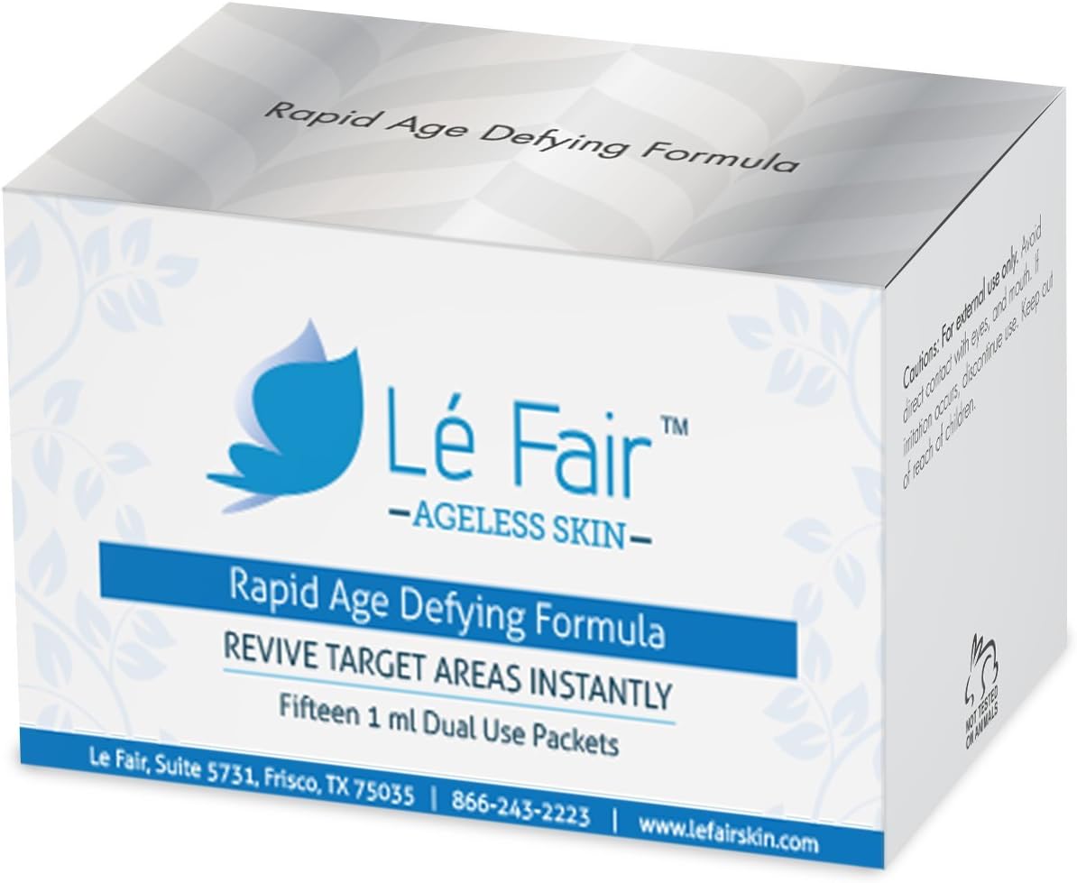 Le Fair Rapid Age Defying Face Lift Packets, On The Go Instant Eye Lift Cream Packets, Works Instantly, Contains Peptides, Botanical Extracts and Vitamins