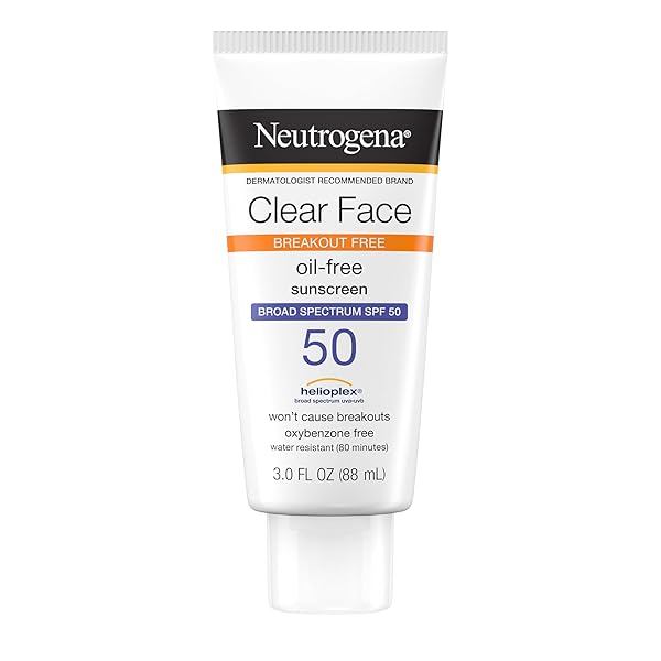 NEUTROGENA CLEAR FACE SUNSCREEN LOTION FOR ACNE-PRONE SKIN,...