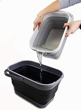 SAMMART 12L Collapsible Rectangular Handy Basket Grey Black view 6