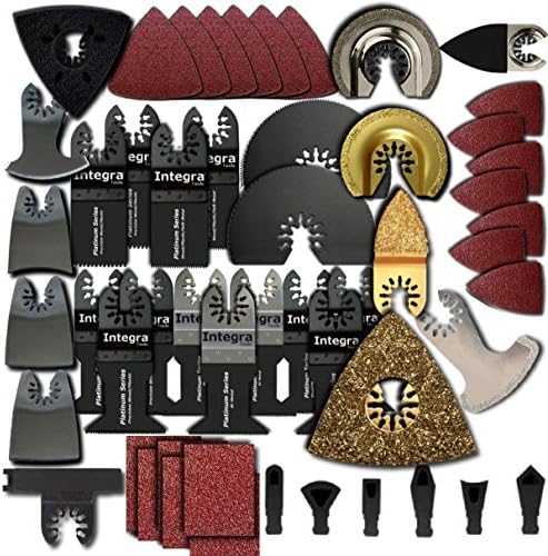 139pc Mixed Saw Scraper Grout Sand Pack Oscillating Multitool Blades Fits Fein Multimaster Makita Genesis Bosch Dremel Craftsman Bolt-on Nextec Ridgid Ryobi Makita Milwaukee Dewalt Rockwell Hyperlock Chicago Stainley Skil King Canada Multi Tools