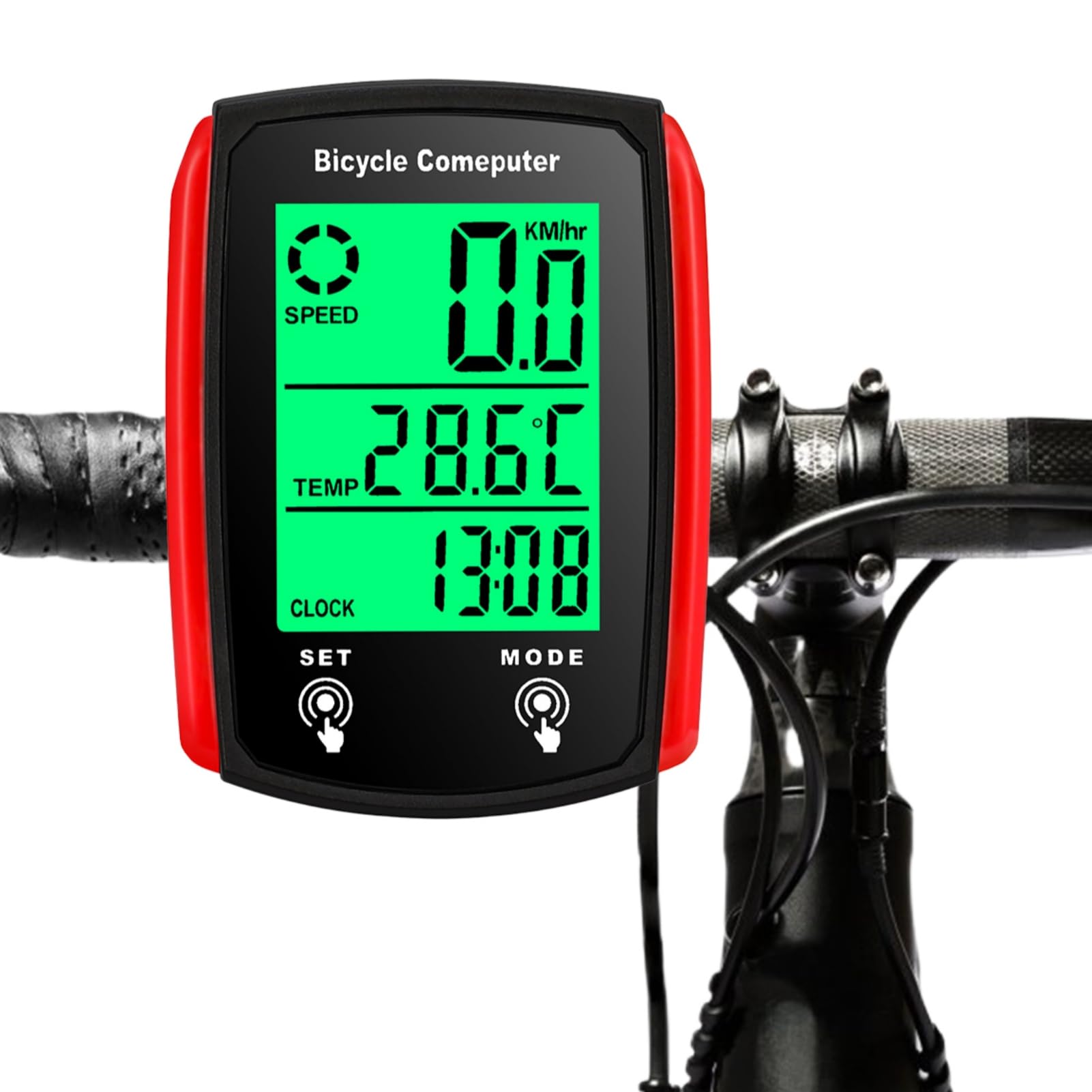 Bike Computer, Universal 19 Functions IP54 Waterproof Bicycle Speedometer Odometer, Cycle Computer with LCD Backlight Display Touch Screen, Automatic Start/Stop, Outdoor Cycling Exercise Accessories