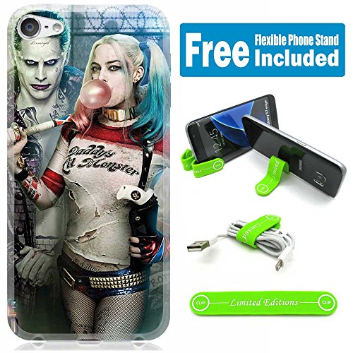 [Ashely Cases] Apple iPhone 8 / iPhone 7 Cover Case Skin with Flexible Phone Stand - Suicide Squad Joker Harley Quinn Real Bubble