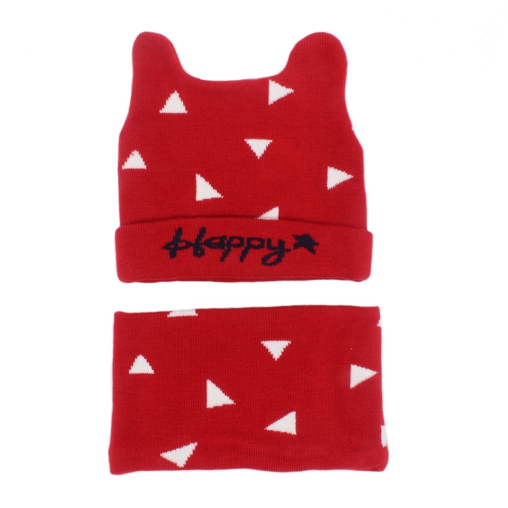 Baby Girls Boys Hat & Scarf Autumn Winter Warm Cute Soft Cotton Crochet Cap Scarf Set