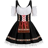 GRAJTCIN Womens Oktoberfest Costume, Velvet German Bavarian Dress for Halloween Carnival