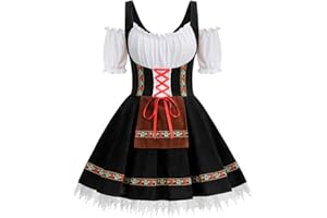 GRAJTCIN Womens Oktoberfest Costume, Velvet German Bavarian Dress for Halloween Carnival