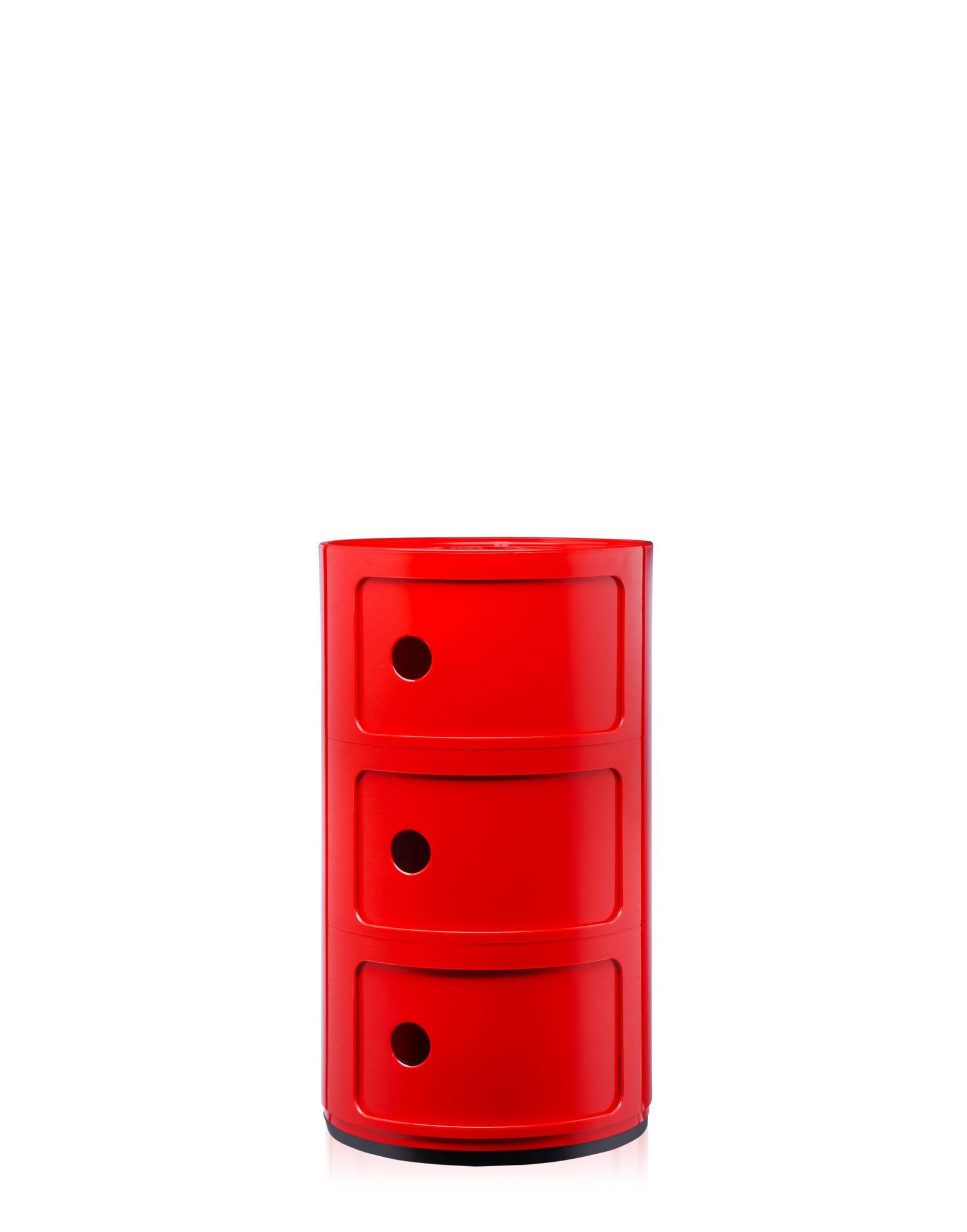 Kartell Componibili, 3 elements Cabinet, Red, Ø 32 x H 58.5 cm
