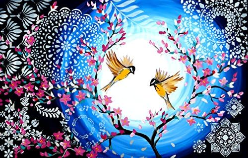paintings of cherry blossom, cherry blossom paintings, cherry blossom art, sakura painting, original painting on a canvas, cherry blossom art