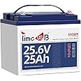 Timeusb New 24V 25Ah Max LiFePO4 Battery, 2C High Discharge Rate, 50A BMS 640Wh Lithium Battery, 1280W Continuous Load Power for Electric Lawnmower, Mobility Scooter Electric Wheelchair,Farm Equipment