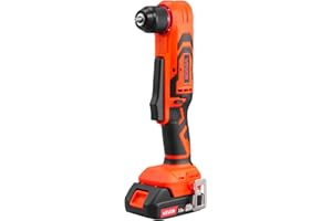 VEVOR Right Angle Drill, 3/8 Inch Chuck, 90 Degree Cordless Right Angle Drill with Brushless Motor, Battery, Charger, and Belt Clip, Adjustable Speed, for Fastening and Loosening in Tight Spaces
