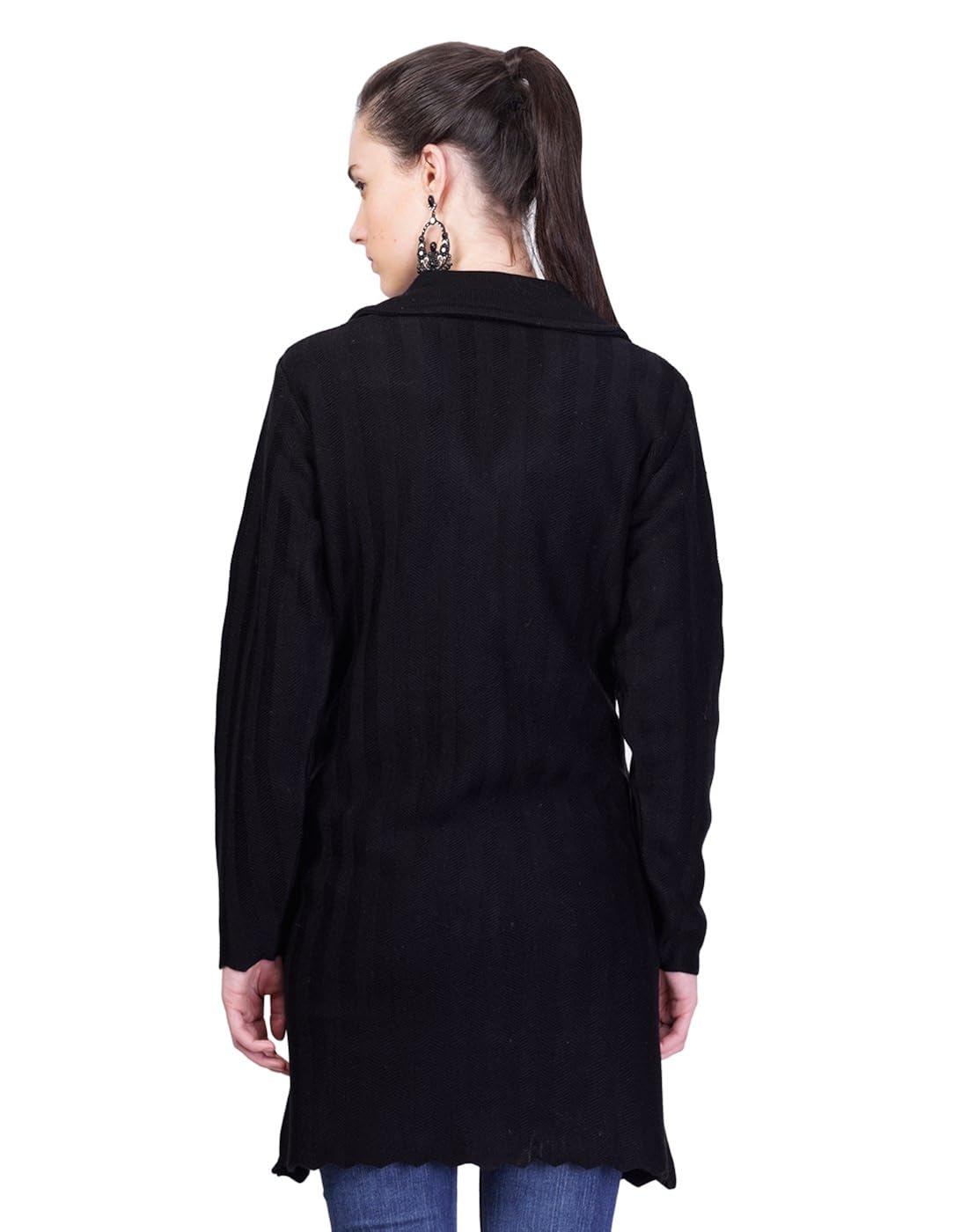 montrex black designer long coat for women