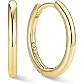 ChicSilver Sterling Silver Hoop Earrings for Women Hypoallergenic 925 Sterling Silver Huggie Earrings for Women Dainty Earring (8/10/12/14/16/18/20MM)