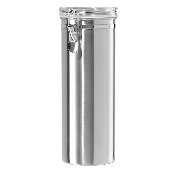 Oggi Stainless Steel Pasta Airtight Canister with Clamp, 4Inch by 12Inch Kitchen