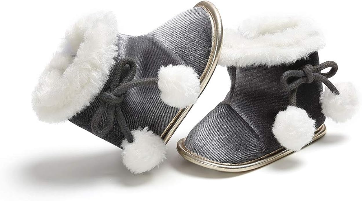 Igemy Bottes Dhiver Chaudes Pour Bebe Semelle Souple Boule En Fourrure Nœud Papillon Doux Chaud Chaussons De Marche Antiderapants 0 18 Mois Chaussures Chaussures Bebe Centroarco Com