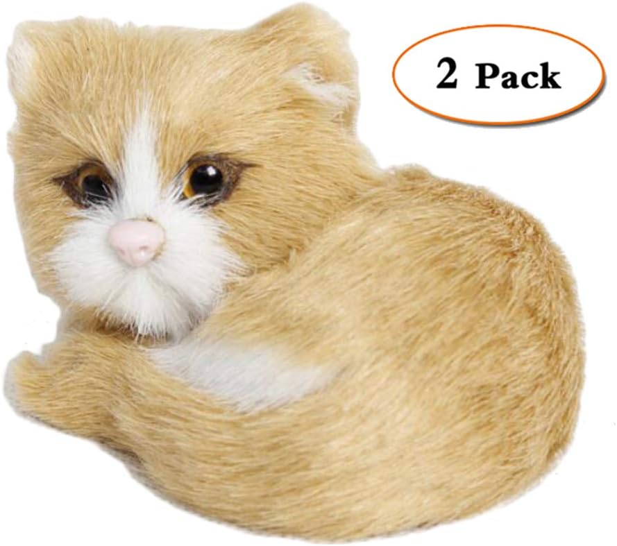 FXQ Simulated Cat Model - Realistic Simulation Plush Kitten Model Figurines Toys - Lifelike Cat Comfortable Handcraft Ornaments - for Home Accessory Decor Kids Toy Gift