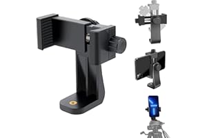 EszkozTA Cell Phone Tripod Mount Adapter (1 Pack), Universal Phone Holder Adjustable Clamp, 360 Degree Rotatable Bracket 1/4" Screw Clip for iPhone, Samsumg, Selfie Stick, Monopod