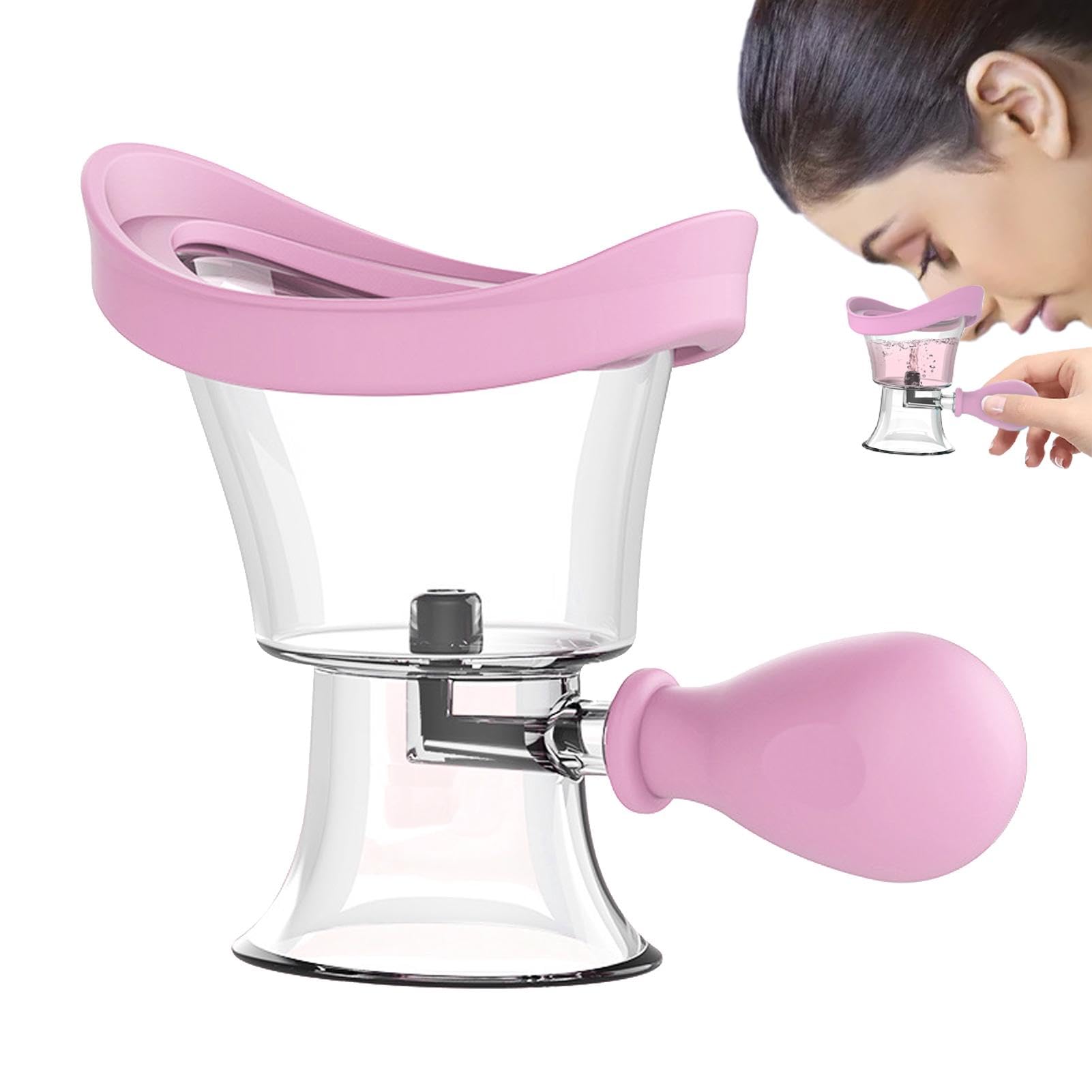 Tongdejing Eye Wash Cup, Eye Wash Cleaner Kit Eye Bath Cleaner Bottle Manual Air Pressure Eye Cleasing Cup Clean Dust Makeup Irritants for Eye Care Soothing Tired Eyes(Pink)